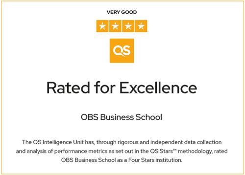 OBS se clasifica como business school de excelencia con cuatro QS Stars